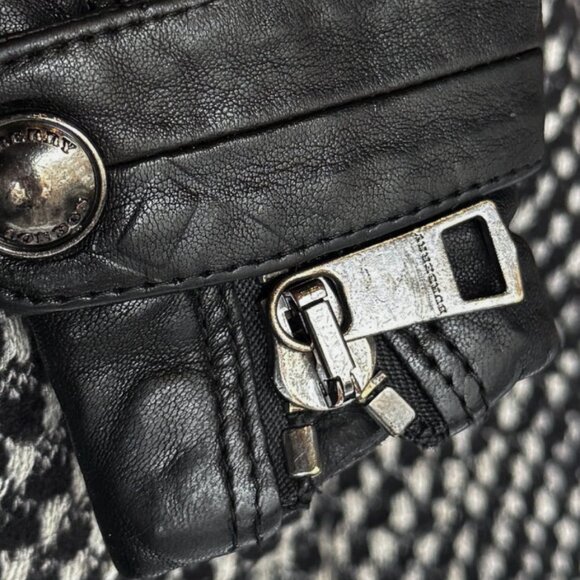 Burberry Black Leather Sleeves Wool Tweed Coat - Picture 13 of 15